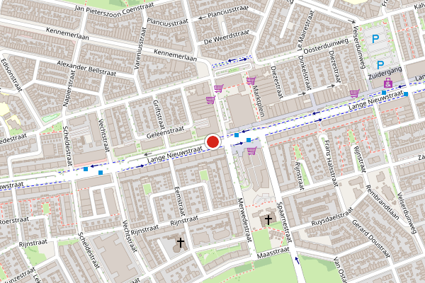 Brandweer-melding op Lange Nieuwstraat, IJmuiden op 16 juni, kaart-overzicht