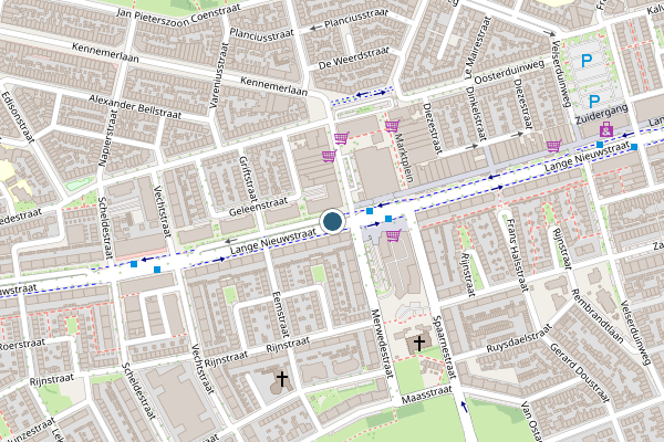 Politie-melding op Lange Nieuwstraat, IJmuiden op 16 juni, kaart-overzicht