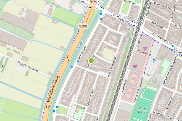 Ambulance-melding op Trompstraat, Haarlem op 17 juni, kaart-overzicht