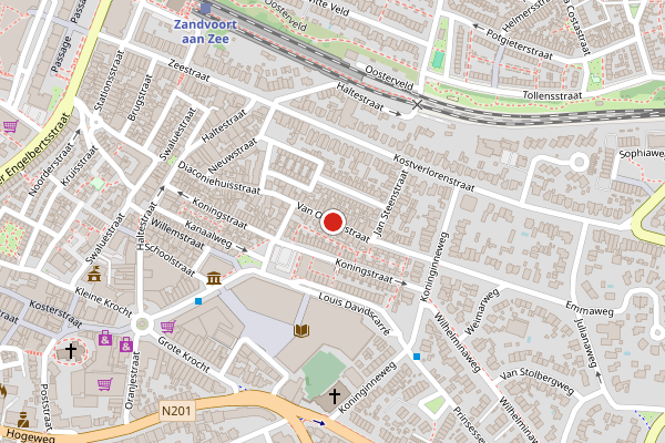Brandweer-melding op van Ostadestraat, Zandvoort op 17 juni, kaart-overzicht