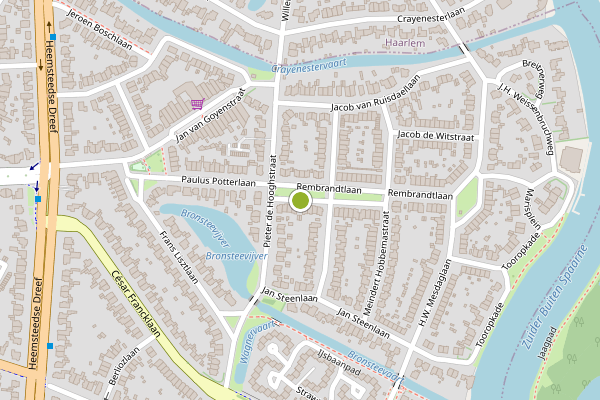 Ambulance-melding op Rembrandtlaan, Heemstede op 18 juni, kaart-overzicht