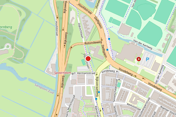 Brandweer-melding op Dijkzichtlaan, Haarlem op 19 juni, kaart-overzicht