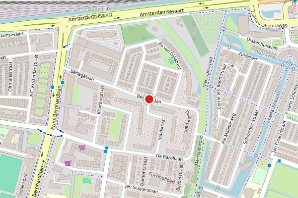 Brandweer-melding op Berlagelaan, Haarlem op 18 juni, kaart-overzicht