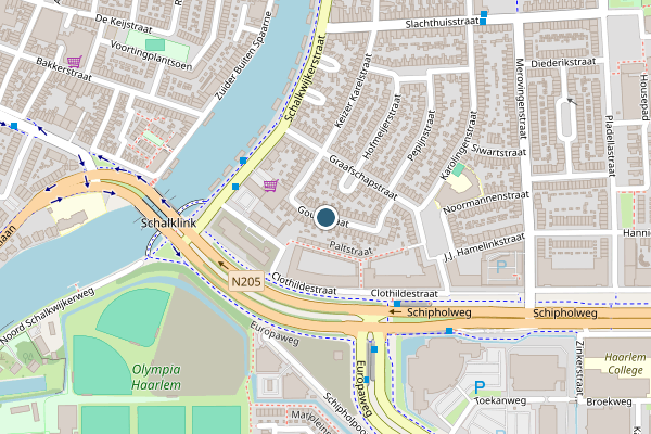 Politie-melding op Gouwstraat, Haarlem op 18 juni, kaart-overzicht