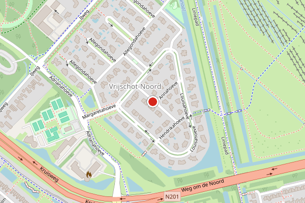 Brandweer-melding op Louisahoeve, Hoofddorp op 19 juni, kaart-overzicht