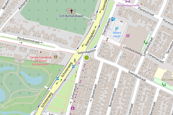 Ambulance-melding op Julianapark, Haarlem op 20 juni, kaart-overzicht