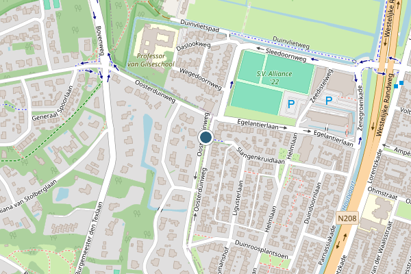Politie-melding op Oosterduinweg, Aerdenhout op 20 juni, kaart-overzicht