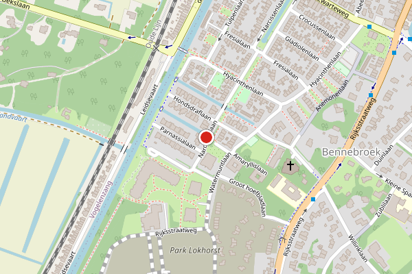 Brandweer-melding op Narcissenlaan, Bennebroek op 19 juni, kaart-overzicht