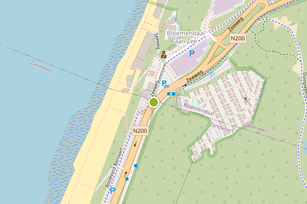 Ambulance-melding op Zeeweg, Zandvoort op 20 juni, kaart-overzicht