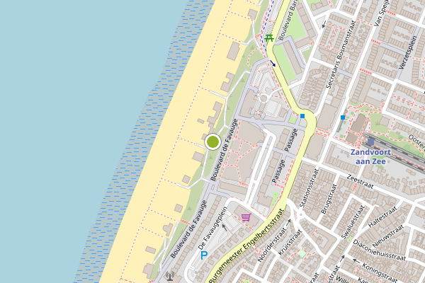 Ambulance-melding op Strandafgang De Favauge, Zandvoort op 21 juni, kaart-overzicht