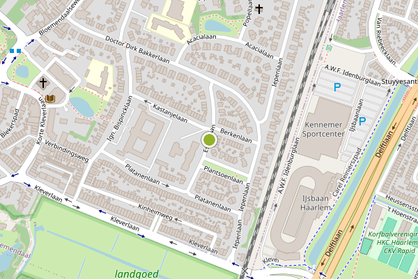 Ambulance-melding op Essenlaan, Bloemendaal op 21 juni, kaart-overzicht