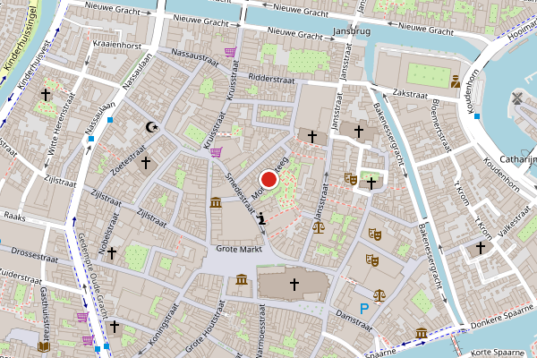 Brandweer-melding op Morinnesteeg, Haarlem op 22 juni, kaart-overzicht