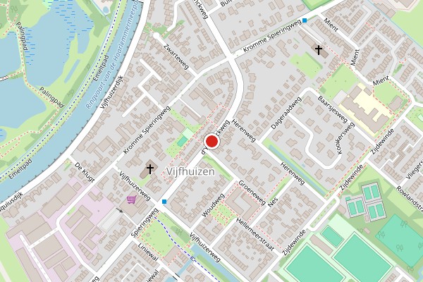Brandweer-melding op d'Yserinckweg, Vijfhuizen op 23 juni, kaart-overzicht