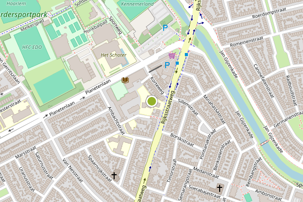 Ambulance-melding op Rijksstraatweg, Haarlem op 23 juni, kaart-overzicht