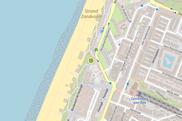 Ambulance-melding op Strandafgang De Favauge, Zandvoort op 23 juni, kaart-overzicht