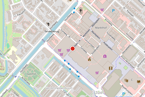 Brandweer-melding op Marktlaan, Hoofddorp op 23 juni, kaart-overzicht