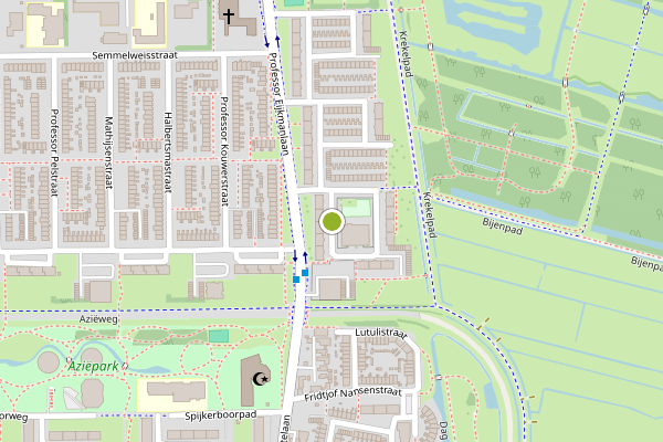 Ambulance-melding op Professor Boumanstraat, Haarlem op 24 juni, kaart-overzicht