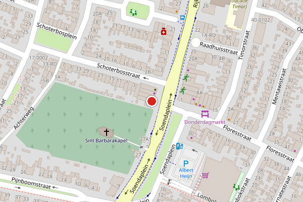 Brandweer-melding op Soendaplein, Haarlem op 23 juni, kaart-overzicht