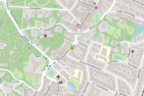 Ambulance-melding op Bloemendaalseweg, Bloemendaal op 23 juni, kaart-overzicht