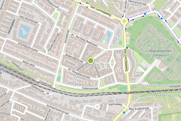 Ambulance-melding op Helmersstraat, Zandvoort op 24 juni, kaart-overzicht
