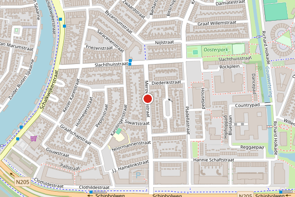 Brandweer-melding op Merovingenstraat, Haarlem op 24 juni, kaart-overzicht