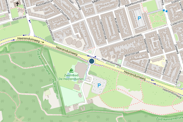 Politie-melding op Heerenduinweg, IJmuiden op 24 juni, kaart-overzicht