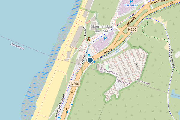 Politie-melding op Zeeweg, Overveen op 24 juni, kaart-overzicht