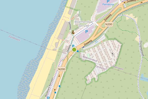 Ambulance + Brandweer + Politie samen ter plaatse op Zeeweg, Overveen op 24 juni, kaart-overzicht nieuws-bericht