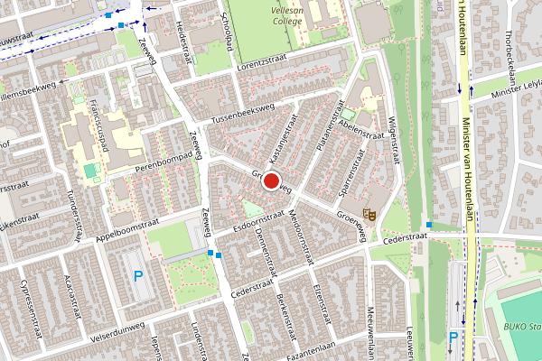 Brandweer-melding op Groeneweg, IJmuiden op 24 juni, kaart-overzicht