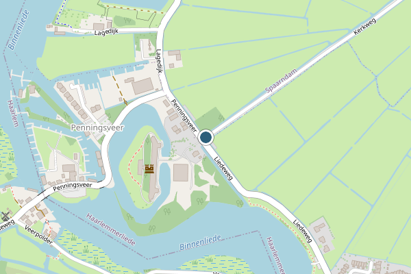 Politie-melding op Kerkweg, Spaarndam op 25 juni, kaart-overzicht