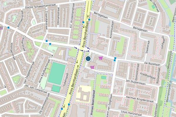 Politie-melding op Prinses Beatrixplein, Haarlem op 25 juni, kaart-overzicht