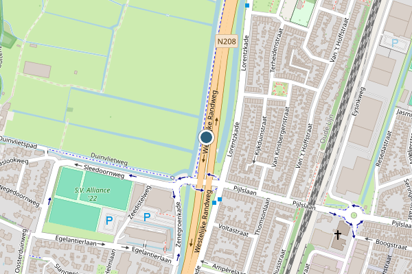 Politie-melding op Westelijke Randweg, Haarlem op 25 juni, kaart-overzicht