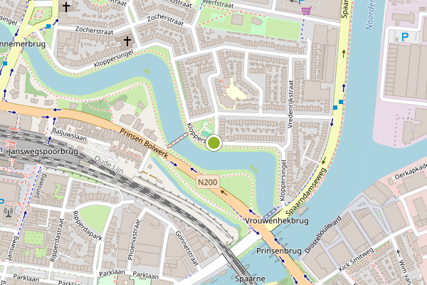 Ambulance-melding op Kloppersingel, Haarlem op 25 juni, kaart-overzicht