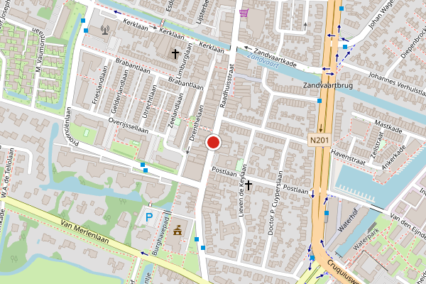 Brandweer-melding op Raadhuisstraat, Heemstede op 26 juni, kaart-overzicht