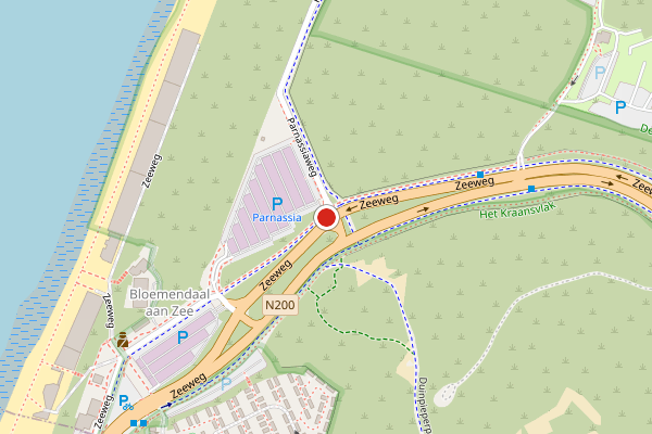 Brandweer-melding op Parnassiaweg, Overveen op 26 juni, kaart-overzicht