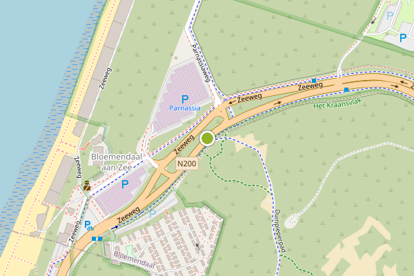 Ambulance-melding op Zeeweg, Overveen op 26 juni, kaart-overzicht
