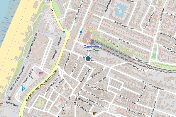 Politie-melding op Zeestraat, Zandvoort op 26 juni, kaart-overzicht