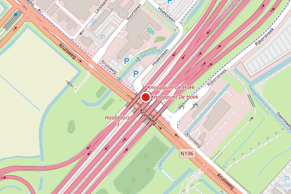 Brandweer-melding op Kruisweg, Hoofddorp op 26 juni, kaart-overzicht