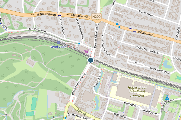 Politie-melding op Bloemendaalseweg, Overveen op 27 juni, kaart-overzicht