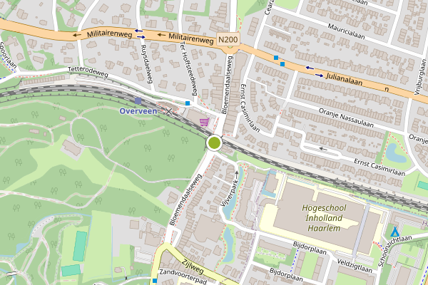 Ambulance-melding op Bloemendaalseweg, Overveen op 27 juni, kaart-overzicht