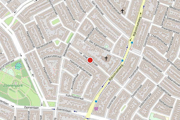 Brandweer-melding op Overtonstraat, Haarlem op 27 juni, kaart-overzicht