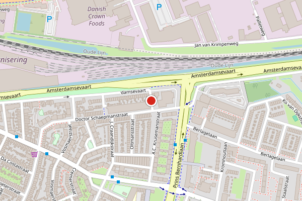 Brandweer-melding op A.C. Krusemanstraat, Haarlem op 27 juni, kaart-overzicht