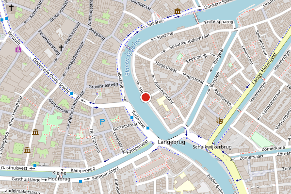 Brandweer-melding op Spaarne, Haarlem op 27 juni, kaart-overzicht