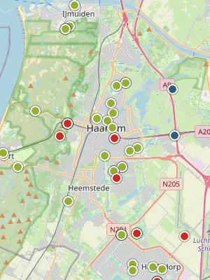Kaart laatste meldingen P2000 Haarlem